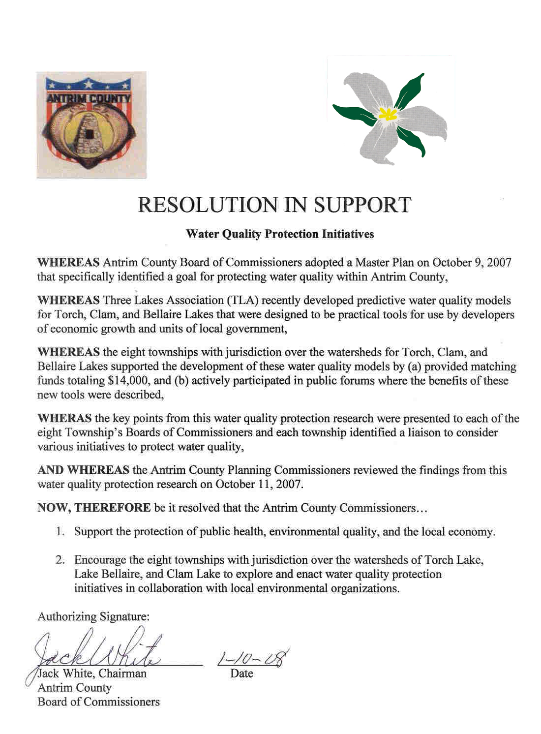 Antrim County Commissioners Resolution